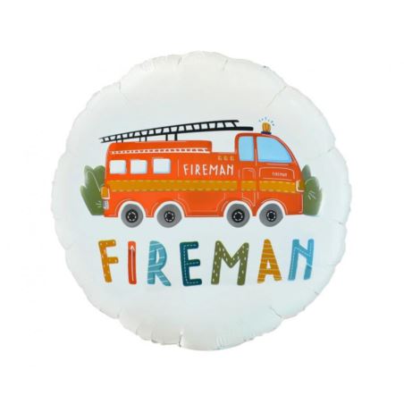 Balon foliowy Fireman, okrągły 18" KK