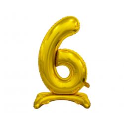 Balon foliowy B&C Cyfra stojąca 6, złota, 74 cm