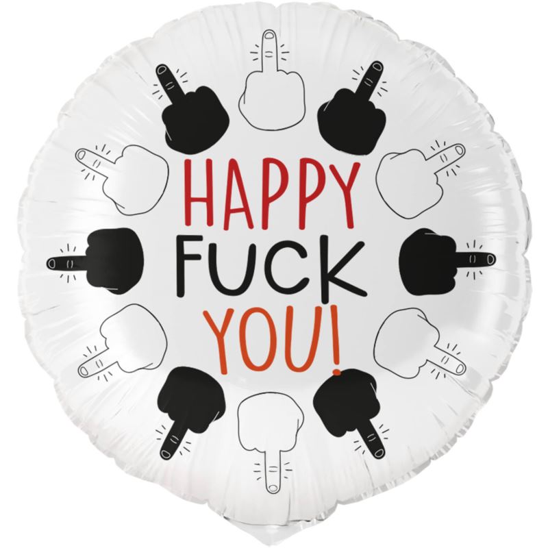 Balon foliowy Happy Fu*k you 45cm