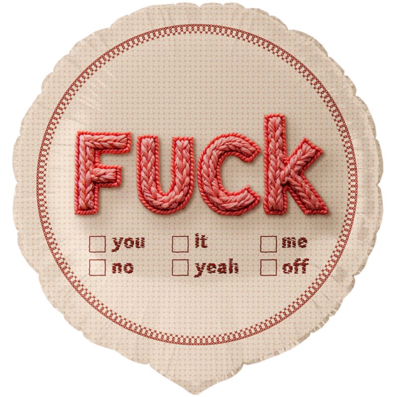 Balon foliowy Fu*k you, it,no,yeah,me, off 45cm