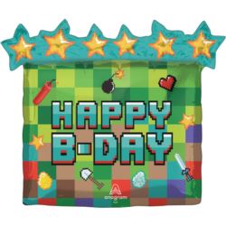 Balon foliowy Pixel Party Happy B-day 63x58cm