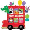Balon foliowy Party Bus Happy Biryhday zwierzątka