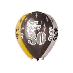 Balony Gemar 12", premium happy birthday 30, me...