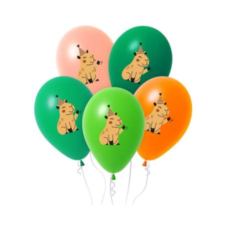 Balony Kapibara, 12", 5 szt.