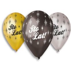 Balony Gemar 13", premium hel sto lat, metalik,...